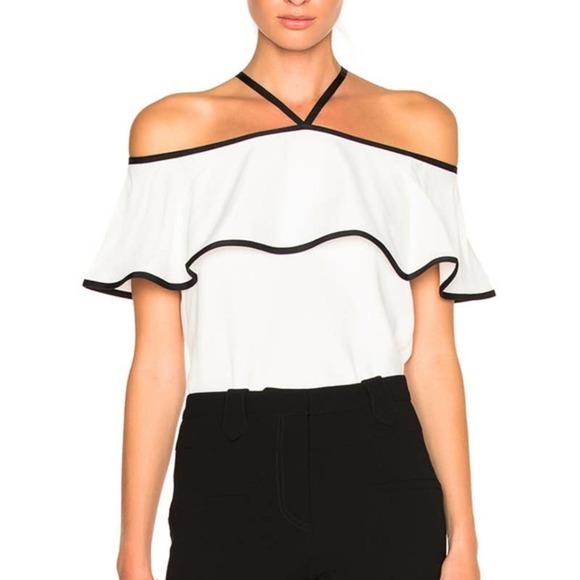Alexis White Black Isa Off Shoulder Top Size XS - Picture 1 of 12